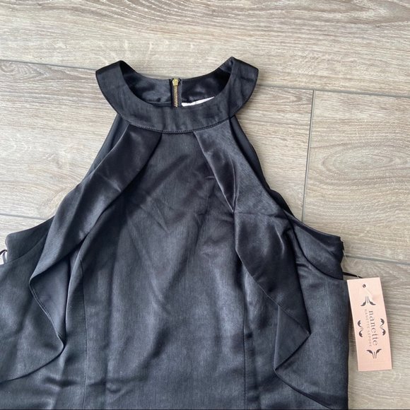 NWT NANETTE Lepore Satin Cold Shoulder Blouse - Picture 4 of 11